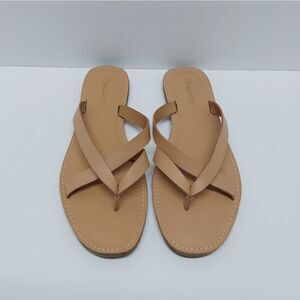 Madewell The Boardwalk Thong Sandal in Leather Size 9